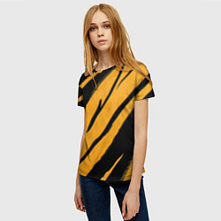 Футболка женская Тигровый раскрас, цвет: 3D-принт — фото 2