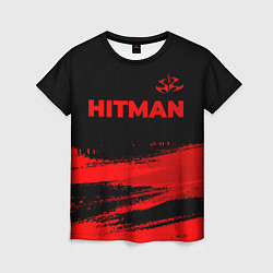 Футболка женская Hitman - red gradient посередине, цвет: 3D-принт