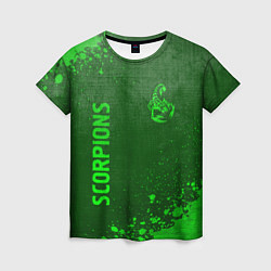 Футболка женская Scorpions - green gradient вертикально, цвет: 3D-принт