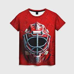 Женская футболка Маска голкипера на красном