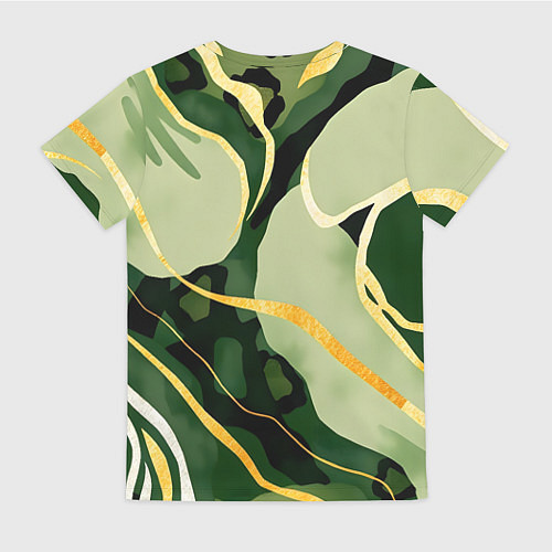 Женская футболка Зеленый природный паттерн / 3D-принт – фото 2