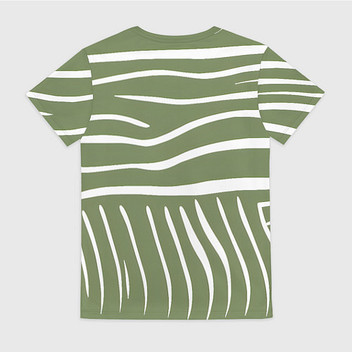 Женская футболка Полоски зеленой зебры / 3D-принт – фото 2