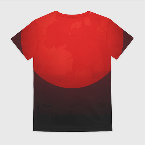 Женская футболка Юрий Клинских красная луна / 3D-принт – фото 2