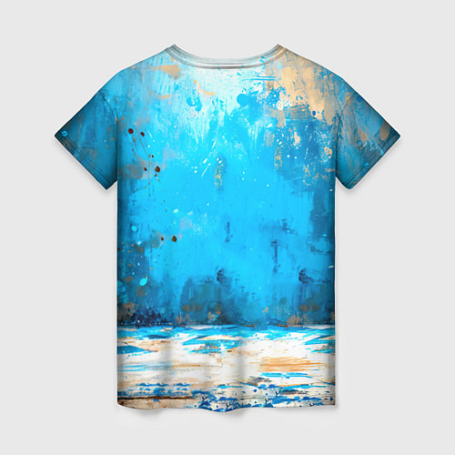 Женская футболка Боец айкидо на синем / 3D-принт – фото 2