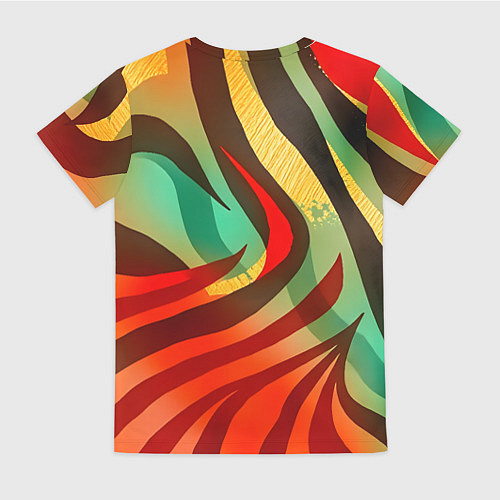 Женская футболка Жаркая полосатая абстракция / 3D-принт – фото 2