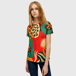 Футболка женская Анималистичный африканский паттерн, цвет: 3D-принт — фото 2
