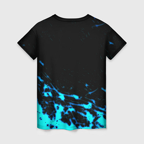 Женская футболка Monster energy голубые краски / 3D-принт – фото 2