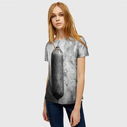 Футболка женская Серая боксерская груша, цвет: 3D-принт — фото 2