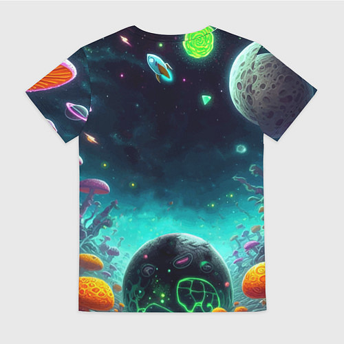 Женская футболка Рик и Морти на планете сказочных грибов / 3D-принт – фото 2