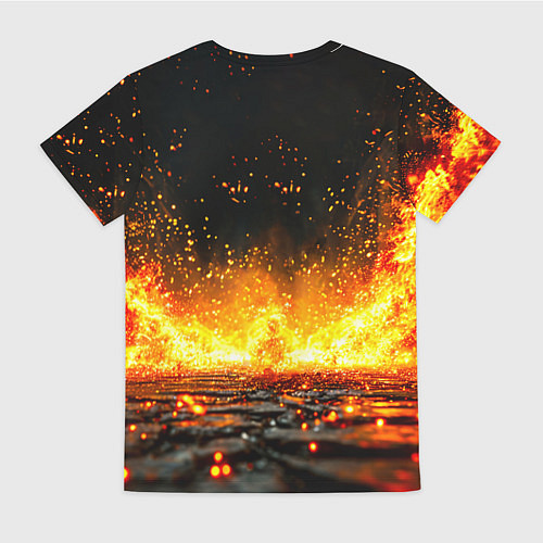 Женская футболка Боксер в огне / 3D-принт – фото 2