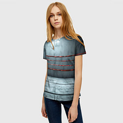 Футболка женская Серый ринг, цвет: 3D-принт — фото 2