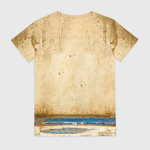 Женская футболка Греко-римский борец на бежевом / 3D-принт – фото 2