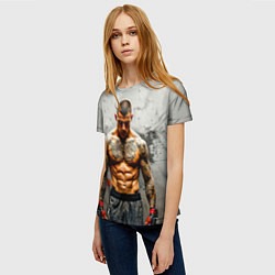 Футболка женская Дастин Порье на сером, цвет: 3D-принт — фото 2