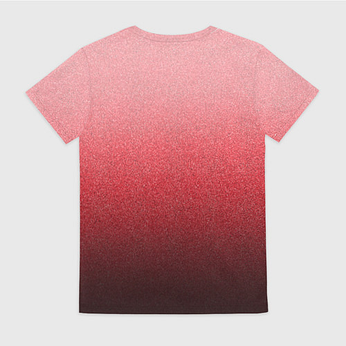 Женская футболка Мягкий градиент красно-розовый текстура крошка / 3D-принт – фото 2
