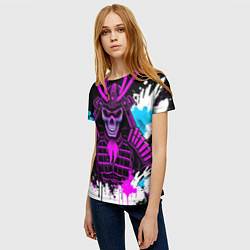 Футболка женская Скелет самурая, цвет: 3D-принт — фото 2