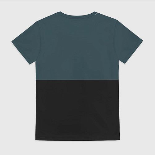 Женская футболка Sport чёрно-синий с белым / 3D-принт – фото 2