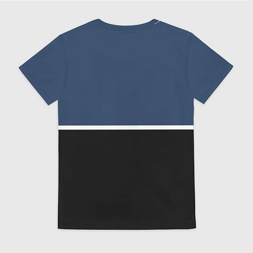 Женская футболка Простая абстракция сине-чёрный с белым / 3D-принт – фото 2