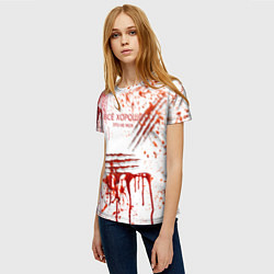 Футболка женская Кровь с царапинами заляпанная, цвет: 3D-принт — фото 2