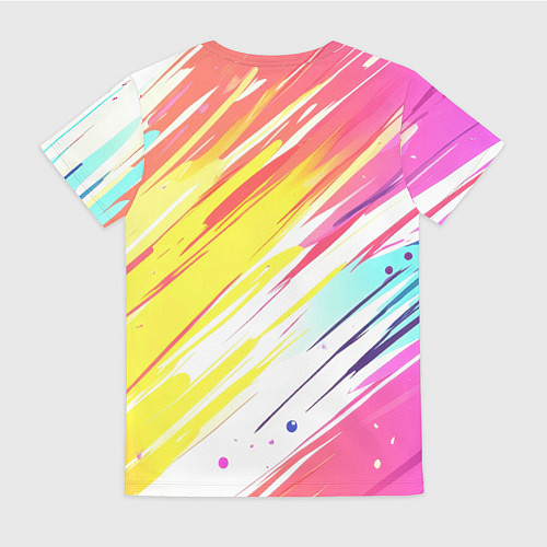 Женская футболка Брызги краски на белом фоне / 3D-принт – фото 2
