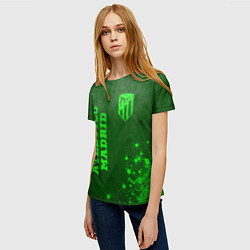 Футболка женская Atletico Madrid - green gradient вертикально, цвет: 3D-принт — фото 2