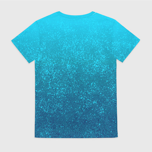 Женская футболка Лазурный голубой текстурный градиент / 3D-принт – фото 2