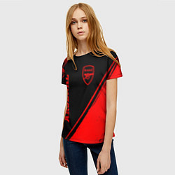 Футболка женская Arsenal - red gradient вертикально, цвет: 3D-принт — фото 2