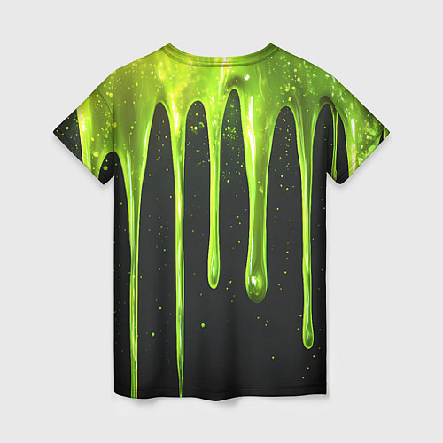 Женская футболка Слизь зеленая текстура / 3D-принт – фото 2