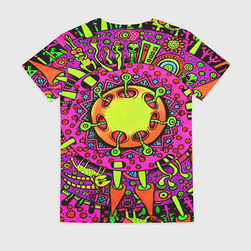 Женская футболка Кислотные грибы оптические / 3D-принт – фото 2