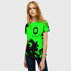 Футболка женская Portal черный дым, цвет: 3D-принт — фото 2