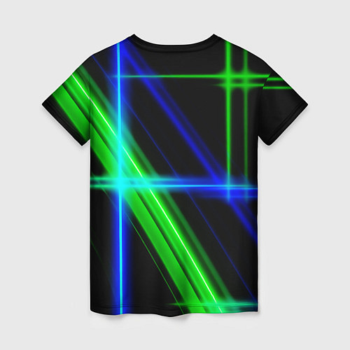 Женская футболка Color blue black green / 3D-принт – фото 2