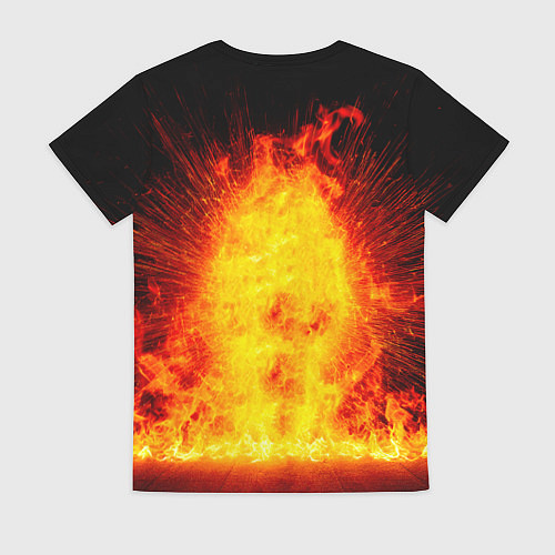 Женская футболка Волейболист в огне / 3D-принт – фото 2