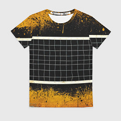 Футболка женская Волейбольная сетка на черном, цвет: 3D-принт