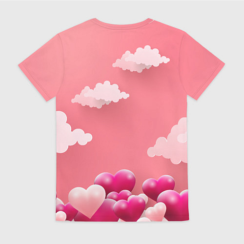 Женская футболка Inzoi сердечки и облака / 3D-принт – фото 2