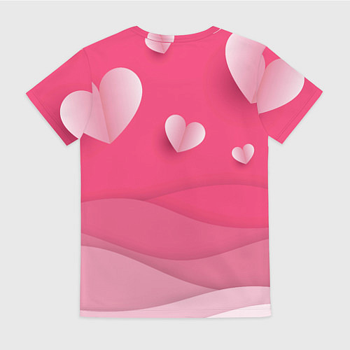 Женская футболка Inzoi розовые сердечки / 3D-принт – фото 2