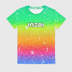 Футболка женская Inzoi блестящий радужный фон, цвет: 3D-принт