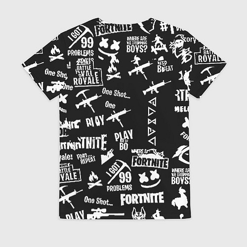 Женская футболка Черно белые логотипы игр / 3D-принт – фото 2