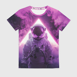 Футболка женская Космонавт и фиолетовый космос, цвет: 3D-принт
