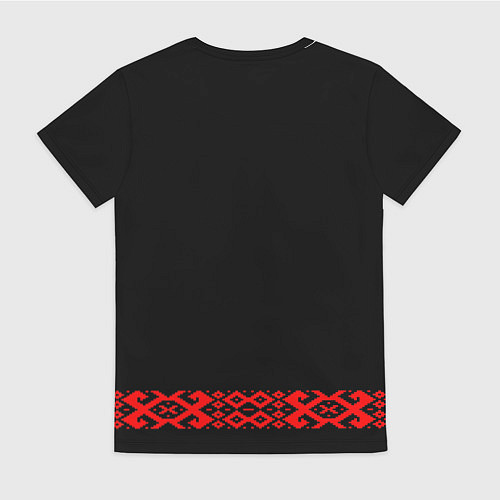 Женская футболка Славянский узор и орнамент на черном - вышиванка р / 3D-принт – фото 2