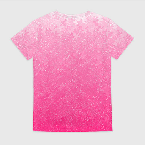 Женская футболка Розовый градиент с узором / 3D-принт – фото 2