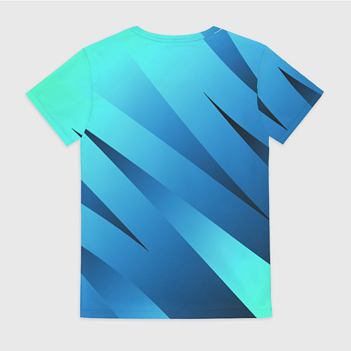 Женская футболка Сине-голубой абстрактные полосы / 3D-принт – фото 2