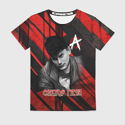 Футболка женская Сектор Газа красно-черный фон, цвет: 3D-принт