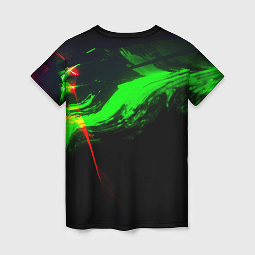 Женская футболка Color black green red / 3D-принт – фото 2