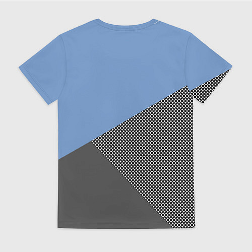 Женская футболка Сине-серый геометричный / 3D-принт – фото 2