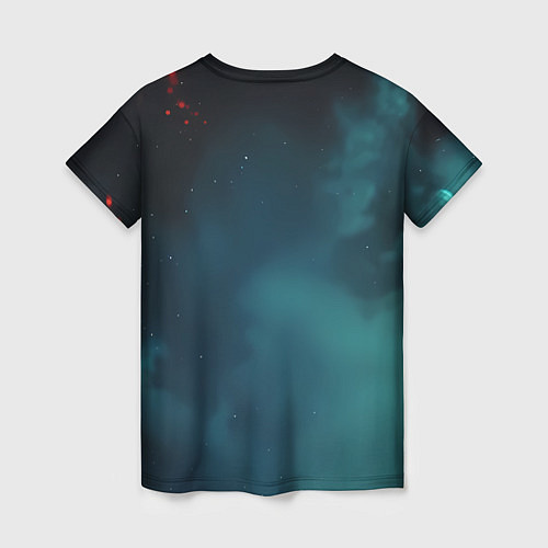 Женская футболка Череп космонавта в скафандре / 3D-принт – фото 2