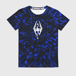 Женская футболка Skyrim blue energy