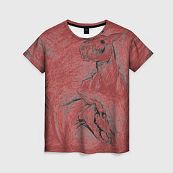 Футболка женская Черепа лошадей - эскиз, цвет: 3D-принт