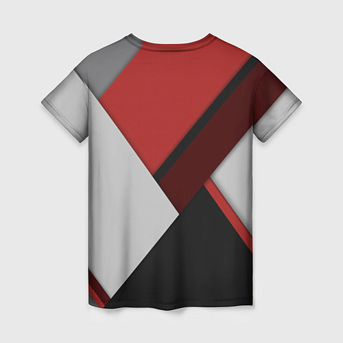 Женская футболка Color black red grey / 3D-принт – фото 2