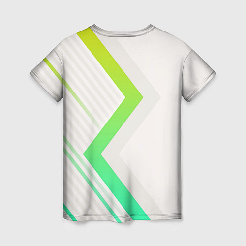Женская футболка Color white line green / 3D-принт – фото 2