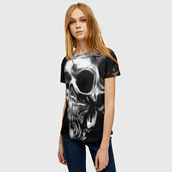 Футболка женская Стилизованный череп, цвет: 3D-принт — фото 2