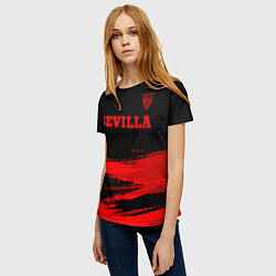 Футболка женская Sevilla - red gradient посередине, цвет: 3D-принт — фото 2